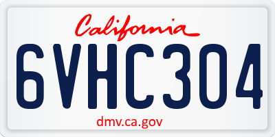 CA license plate 6VHC304
