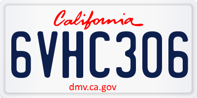 CA license plate 6VHC306