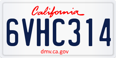 CA license plate 6VHC314