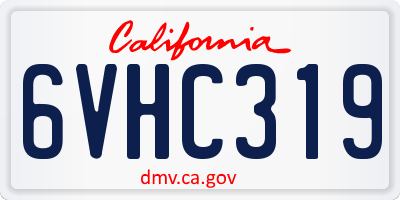 CA license plate 6VHC319