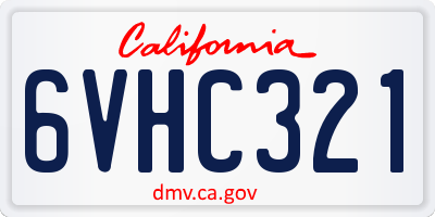 CA license plate 6VHC321