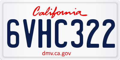CA license plate 6VHC322
