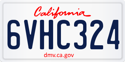 CA license plate 6VHC324