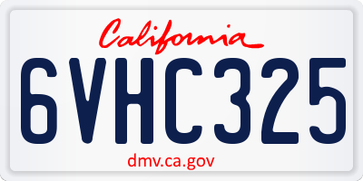 CA license plate 6VHC325