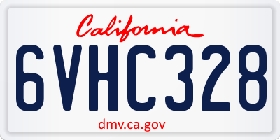 CA license plate 6VHC328