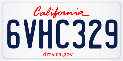 CA license plate 6VHC329