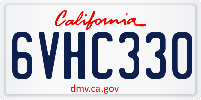 CA license plate 6VHC330