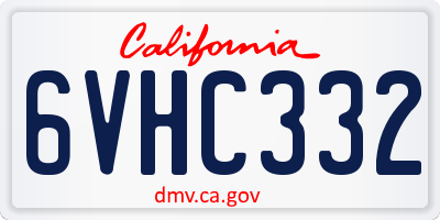 CA license plate 6VHC332