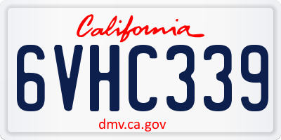 CA license plate 6VHC339