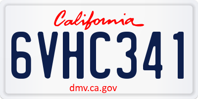 CA license plate 6VHC341