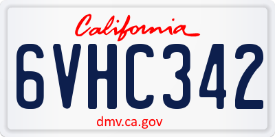 CA license plate 6VHC342