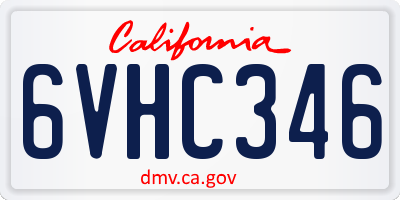 CA license plate 6VHC346