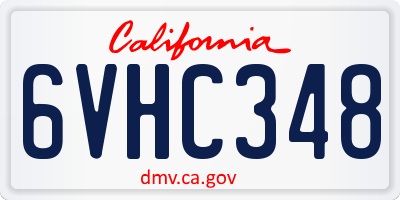 CA license plate 6VHC348