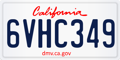 CA license plate 6VHC349