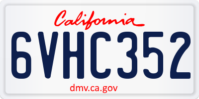 CA license plate 6VHC352