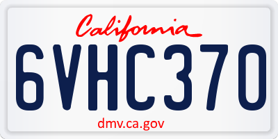CA license plate 6VHC370