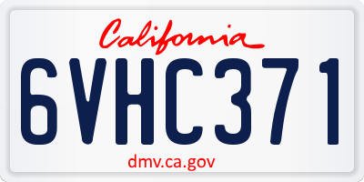 CA license plate 6VHC371