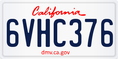 CA license plate 6VHC376