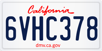 CA license plate 6VHC378