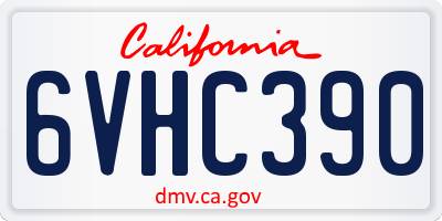 CA license plate 6VHC390