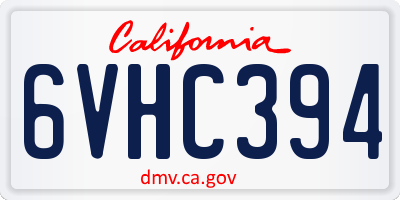 CA license plate 6VHC394