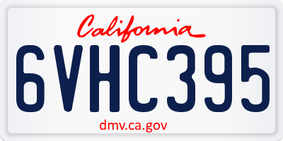 CA license plate 6VHC395