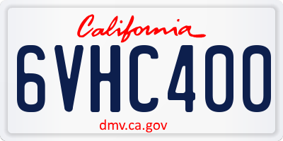 CA license plate 6VHC400