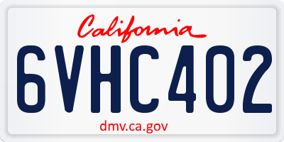 CA license plate 6VHC402