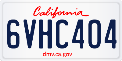 CA license plate 6VHC404