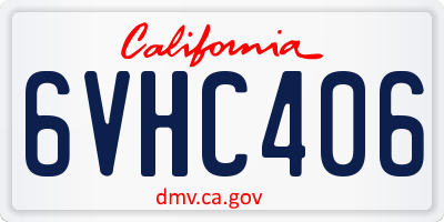 CA license plate 6VHC406
