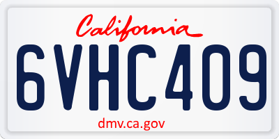 CA license plate 6VHC409