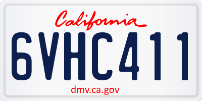 CA license plate 6VHC411