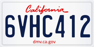 CA license plate 6VHC412