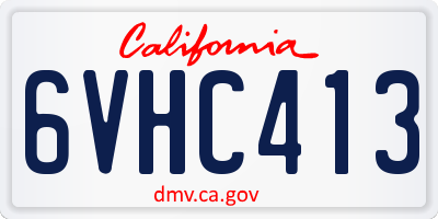 CA license plate 6VHC413