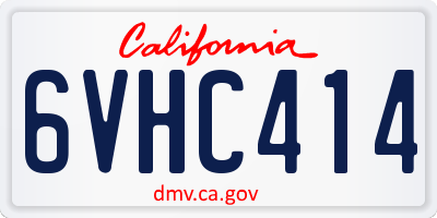 CA license plate 6VHC414