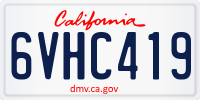 CA license plate 6VHC419