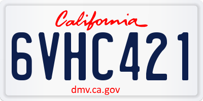 CA license plate 6VHC421