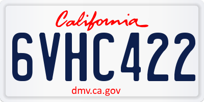 CA license plate 6VHC422