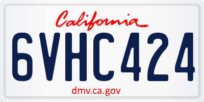 CA license plate 6VHC424