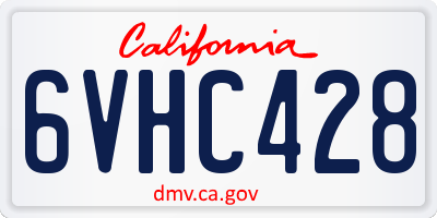 CA license plate 6VHC428