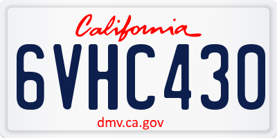 CA license plate 6VHC430