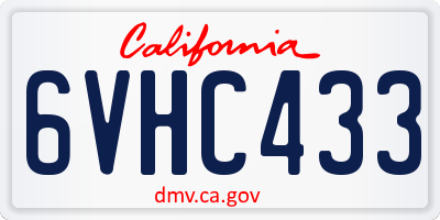 CA license plate 6VHC433