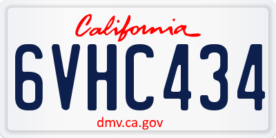 CA license plate 6VHC434