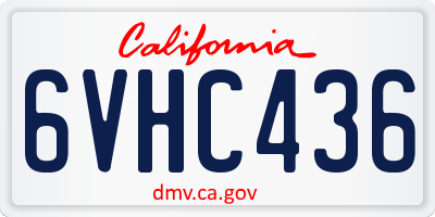 CA license plate 6VHC436