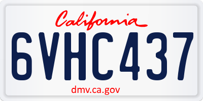 CA license plate 6VHC437