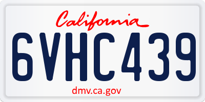 CA license plate 6VHC439