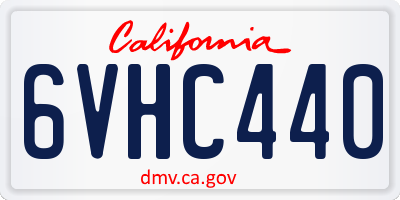 CA license plate 6VHC440