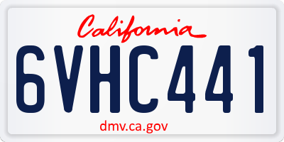 CA license plate 6VHC441