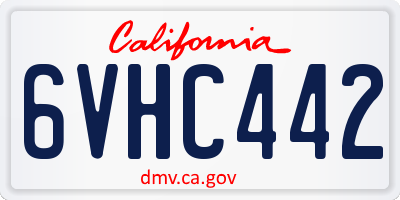 CA license plate 6VHC442