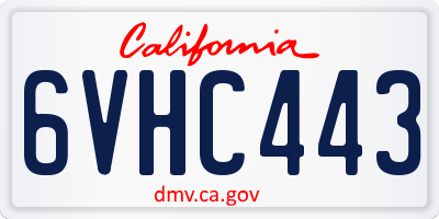 CA license plate 6VHC443